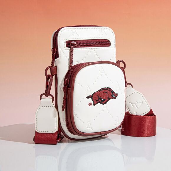 University of Arkansas Razorbacks Crossbody Bag & Charm/Keychain *Brand NWT - Picture 7 of 8
